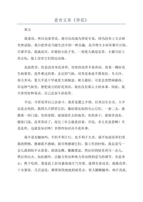 老舍文章《养花》