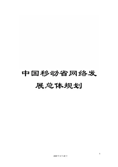 中国移动省网络发展总体规划