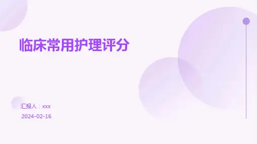 临床常用护理评分PPT课件