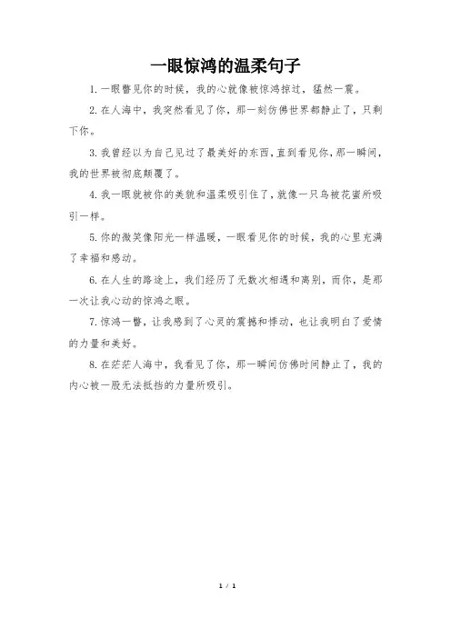 一眼惊鸿的温柔句子
