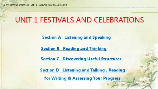 新教材人教版高中英语必修第三册：Unit 1  Festivals and Celebrations 优秀课件