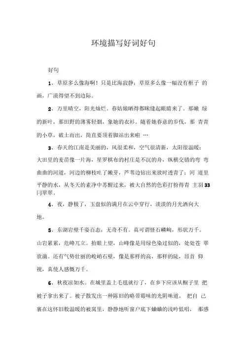 环境描写好词好句