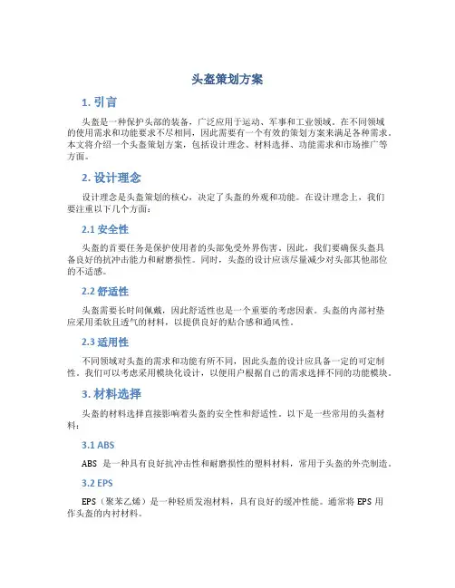 头盔策划方案