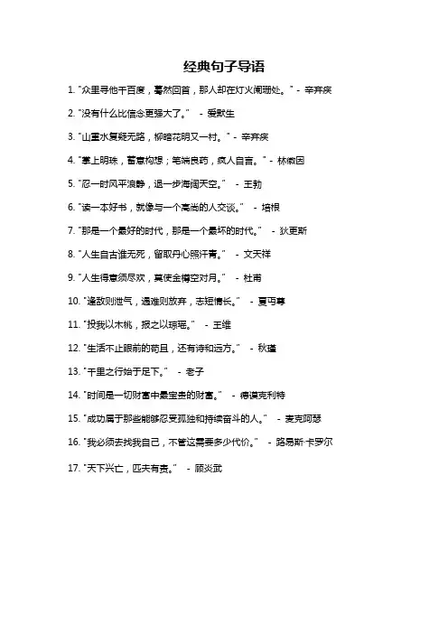 经典句子导语