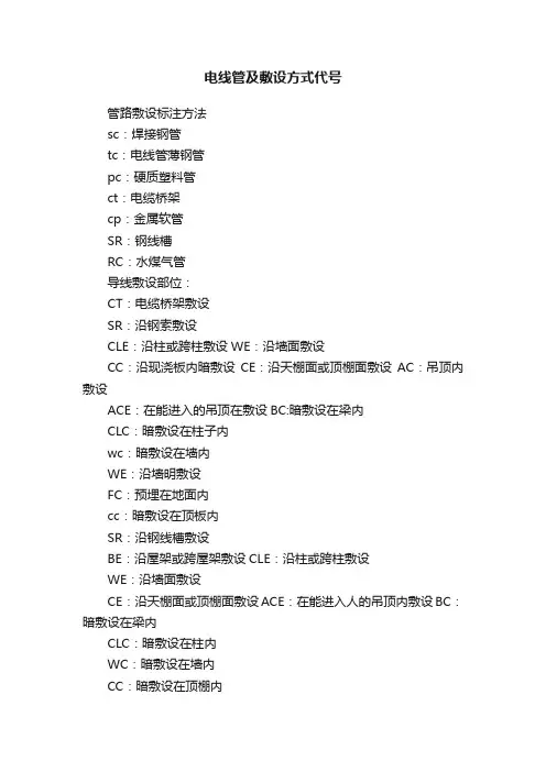 电线管及敷设方式代号