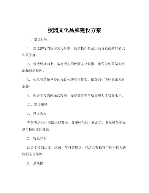 校园文化品牌建设方案