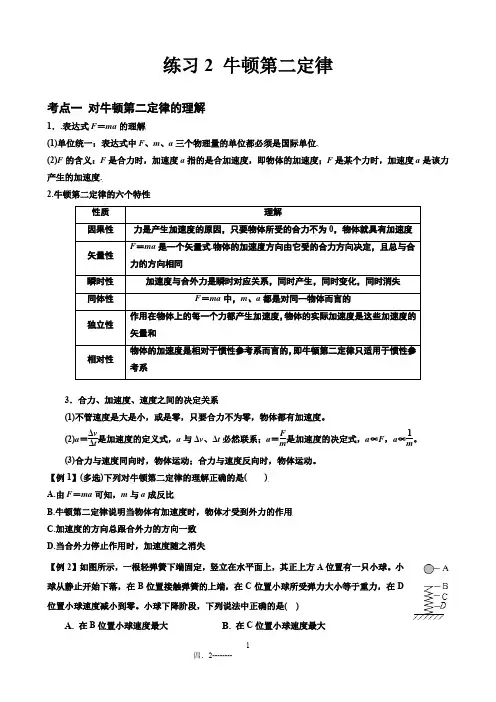 牛顿第二定律