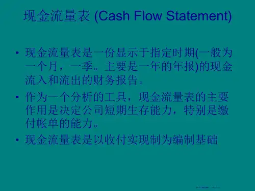现金流量表综合分析20页PPT