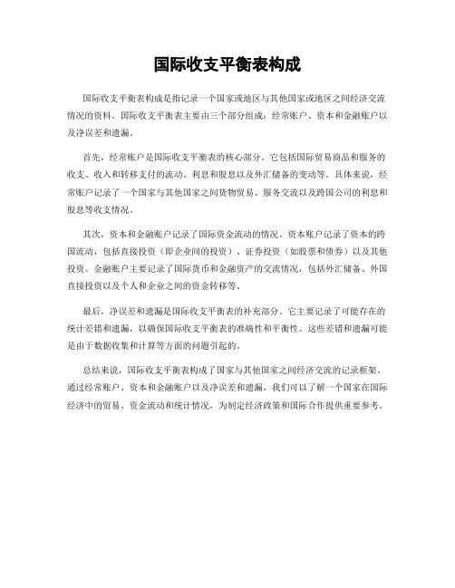 国际收支平衡表构成