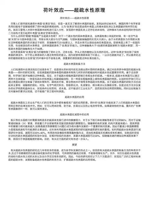 荷叶效应——超疏水性原理