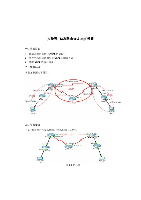 实验五 ospf路由设置