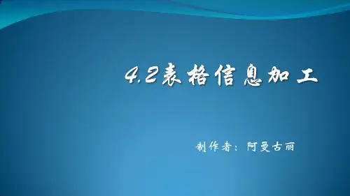 表格信息加工PPT课件 