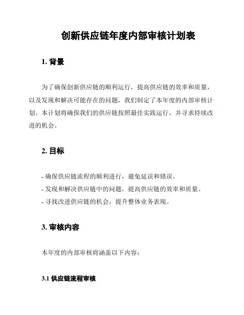 创新供应链年度内部审核计划表