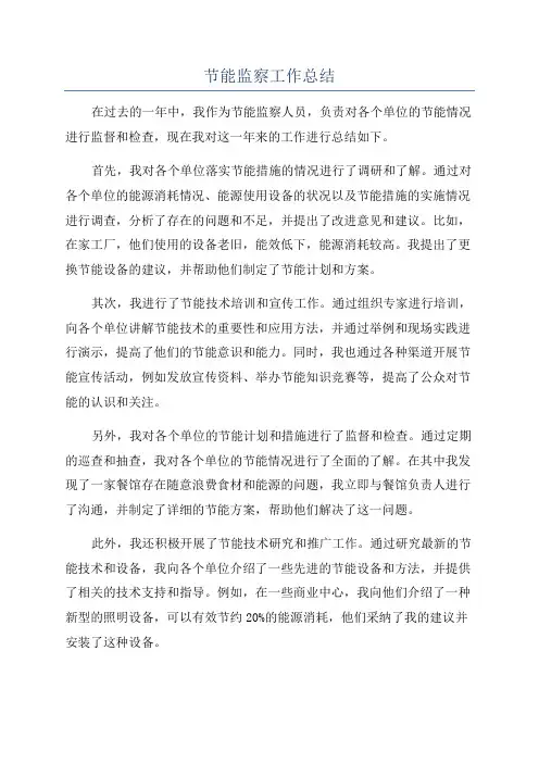 节能监察工作总结