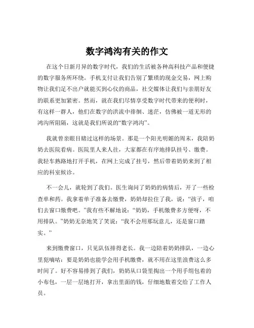 数字鸿沟有关的作文