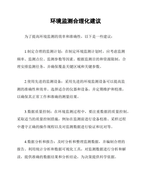 环境监测合理化建议