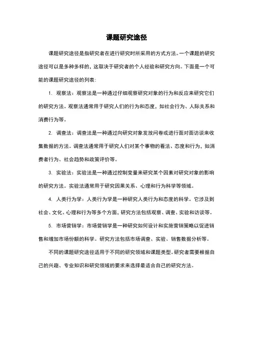 课题研究途径