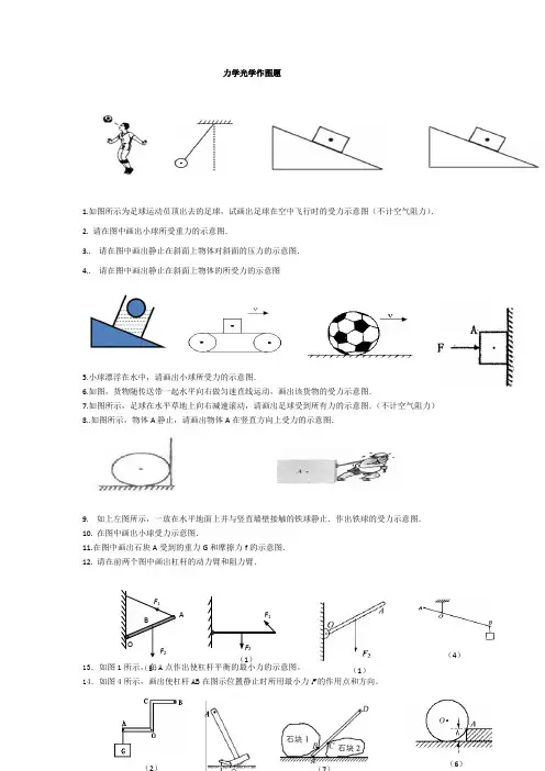 2024年中考物理复习----力学光学作图题