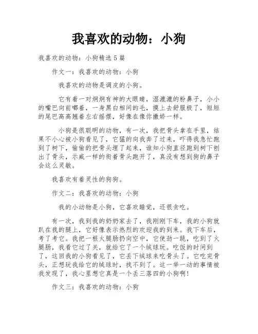 我喜欢的动物：小狗