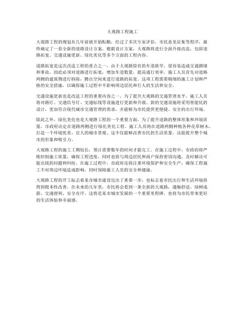 大观路工程施工