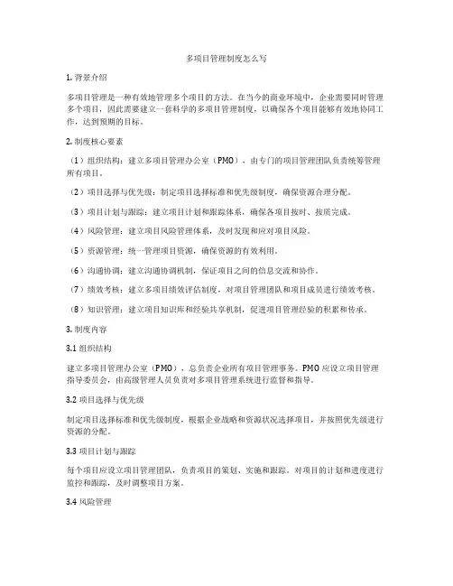 多项目管理制度怎么写