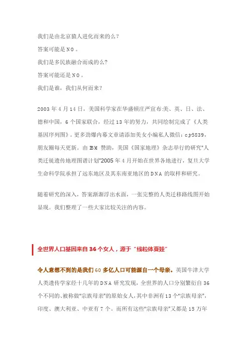 中国人从何而来？ 人类迁移路线图