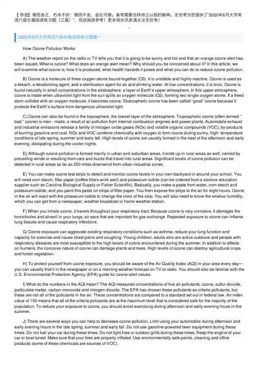 2020年6月大学英语六级长篇阅读练习题（三篇）