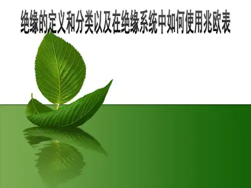 绝缘和如何用兆欧表 ppt课件