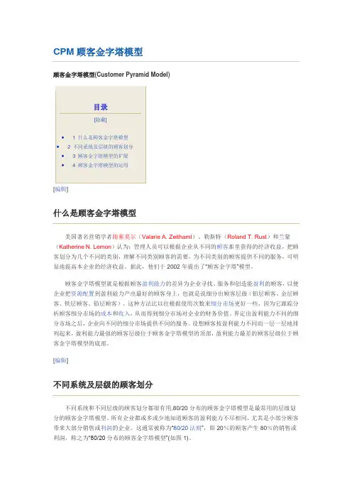 CPM顾客金字塔模型
