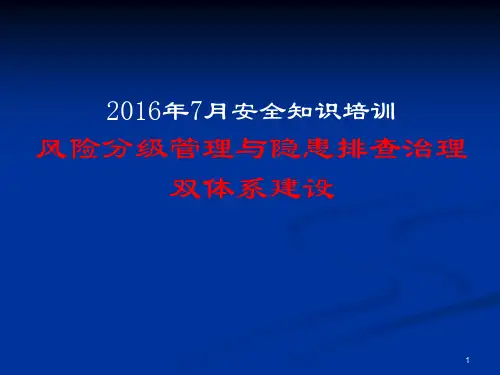 风险分级管控隐患排查治理双体系建设培训ppt课件