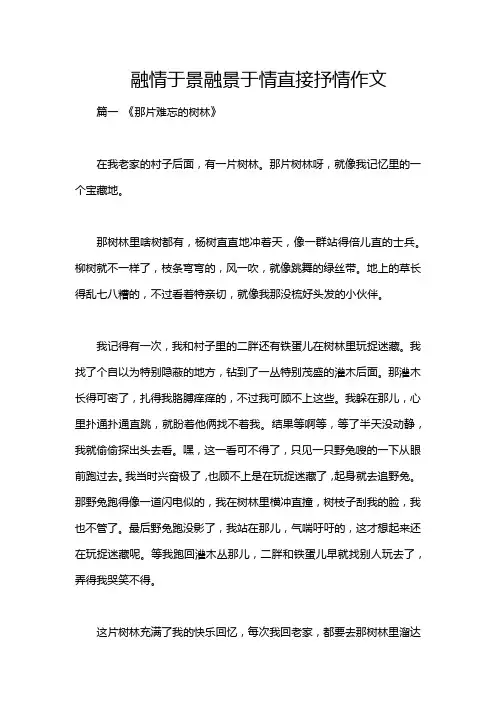 融情于景融景于情直接抒情作文
