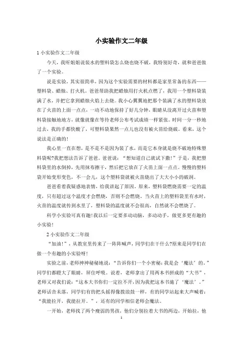 小实验作文二年级
