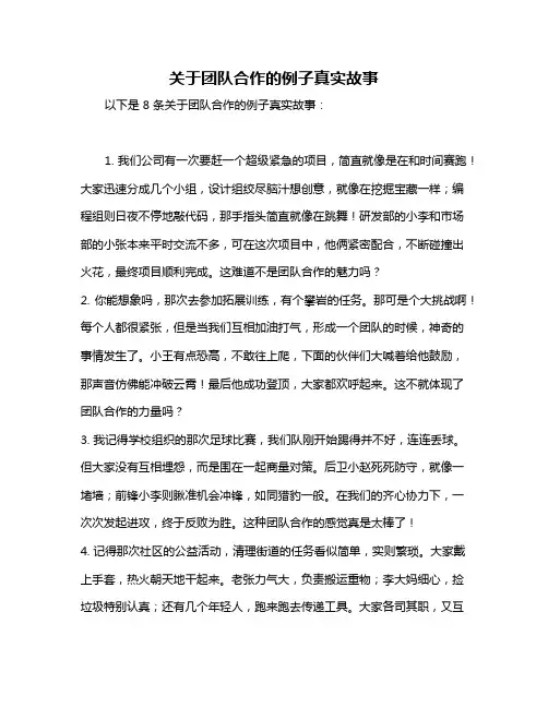 关于团队合作的例子真实故事