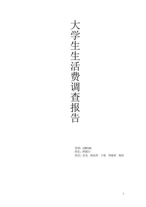 大学生生活费调查报告