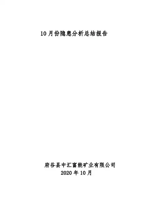 10月度事故隐患统计分析报告