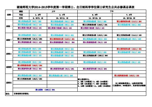 公共课总课表