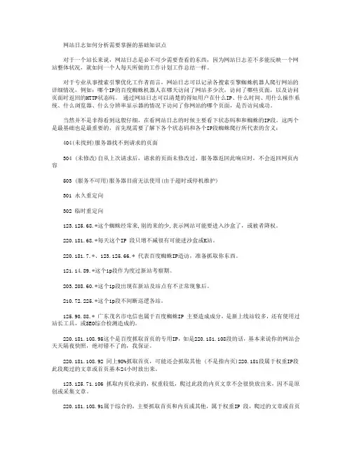 网站日志如何分析需要掌握的基础知识点
