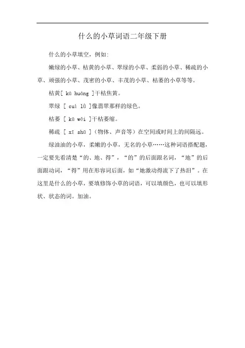 什么的小草词语二年级下册