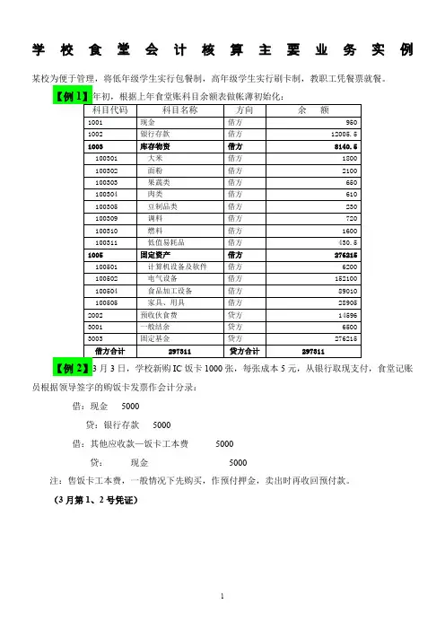 学校食堂会计核算主要业务实例-2