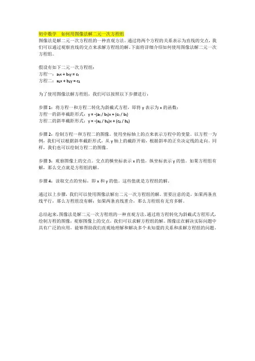 初中数学  如何用图像法解二元一次方程组
