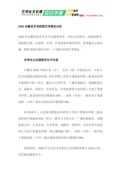 2020安徽省艺考政策艺考情况分析