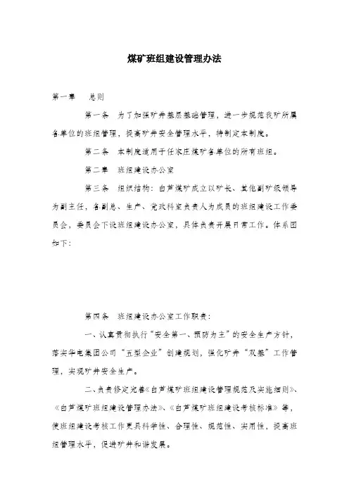 煤矿班组建设管理办法.docx