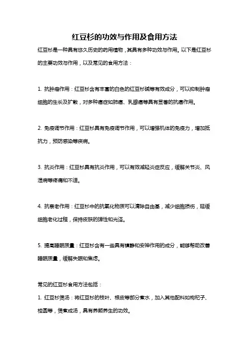 红豆杉的功效与作用及食用方法