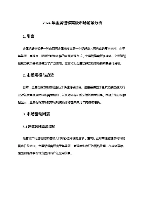 2024年金属铝蜂窝板市场前景分析