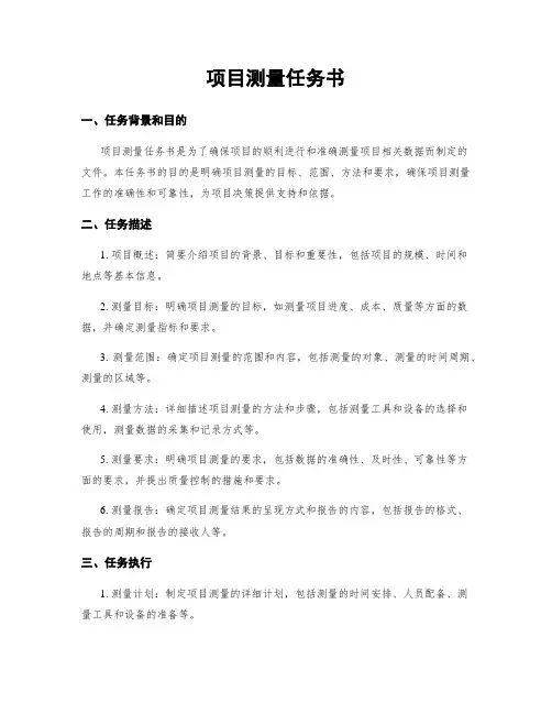 项目测量任务书