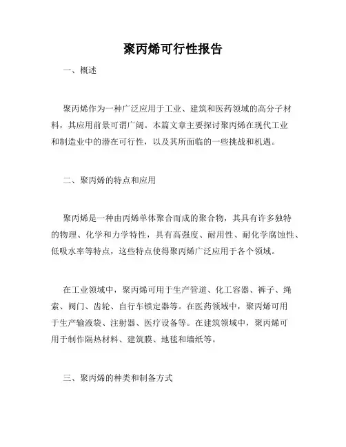 聚丙烯可行性报告
