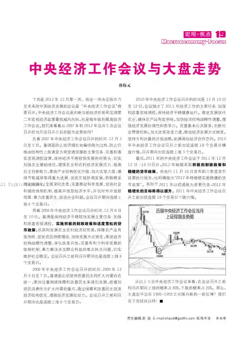中央经济工作会议与大盘走势