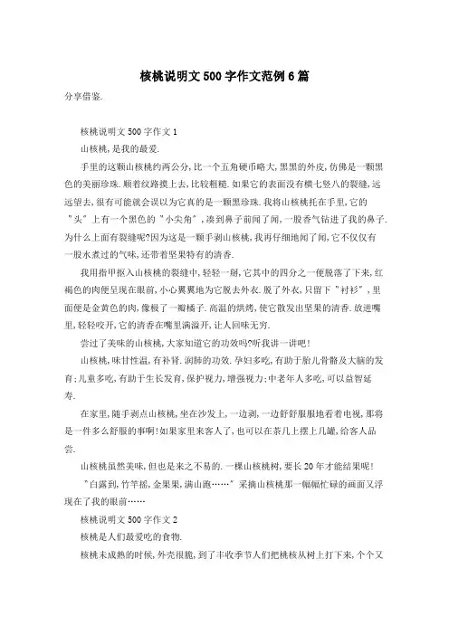核桃说明文500字作文范例6篇