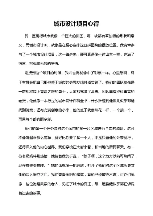 城市设计项目心得