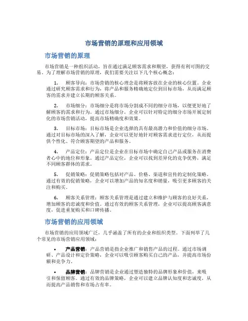 市场营销的原理和应用领域